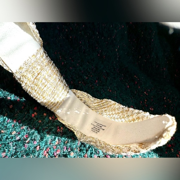 ‼️RARE‼️?ANTHROPOLGIE??NWOT?Metallic Knotted Headbanc in White/Gold Flecks main image 9